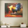 China Decorative Palette Knife Animal Oil Painting Hand Painted Cock Canvas Art Painting wholesale