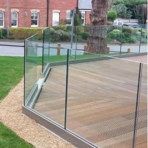 3.5m Glass Railing U Channel Clamp for Staircase and Balcony Glass Enclosure Undercut