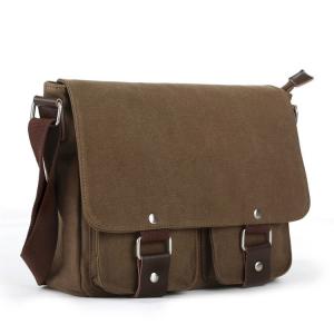 China OEM / ODM Unisex Travel Messenger Bag Lightweight Brown Color Classic Style supplier