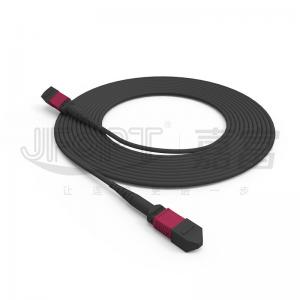 TPU Black MPO Trunk Cable Jumper 8 / 12 / 24 Cores OM3 / OM4 / OM5 3.0mm
