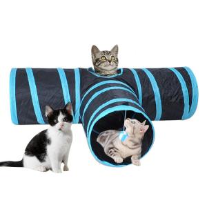 3 manera plegable portátil Cat Tunnel With Pom Ball