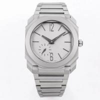China Silver Case Stainless Steel Wrist Watches 20mm Band Width Fold Over Clasp on sale