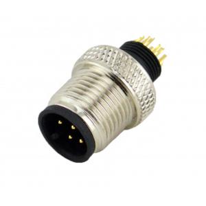 China IP67 screw waterproof electrical panel mount socket M12 cable connector supplier