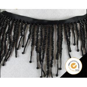 China Wholesale Black Bead Fringes Trim Beaded Trimming Embroidery Applique Trimming supplier
