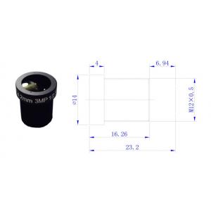 Φ14×16.3 Fixed Zoom Security Camera Lens 3MP 1/2.5" F2.0 110° Field ROHS