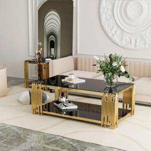 Modern Stainless Steel Marble Hotel Lobby Square Coffee Table