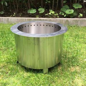 China Stainless Steel Wood Double Flame Smokeless Fire Pit , 15.5 Inch Backyard Outdoor Fire Pit supplier