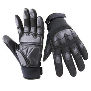 Army Waterproof Safety Gloves Black Long Fasten Strips Knuckle Full Finger