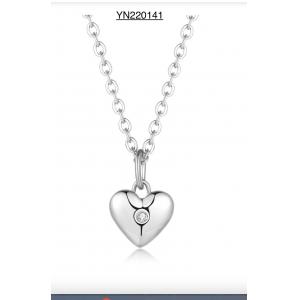 45cm Valentine Heart Pendant Necklace Silver Stainless Steel Necklace For Wife