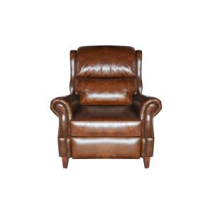 Double Cushion High Back Leather Armchair Strong Metal Frame With Tilt Function