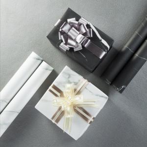 China White Black Marble Effect Gift Wrap Paper Roll 72cmx52cm OEM For Gift Decoration supplier