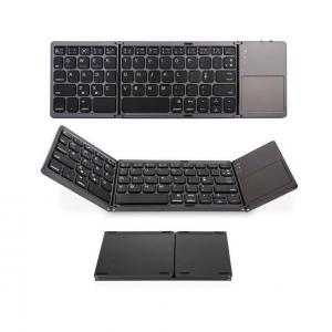 Foldable Bluetooth Keyboard,ABS Portable Mini Keyboard with Touchpad for IOS,Android