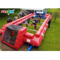 China Football Inflatable Games Indoor Inflatable Sports Games Human Foosball Court Red Inflatable Table Football Game Field on sale