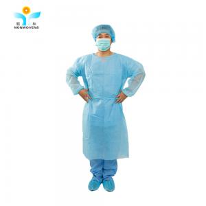 Non Woven Disposable Isolation Gown Long Sleeve Body Cover For Hospital And Clinic