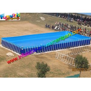 China Summer Rectangular PVC Water Inflatable Swimming Pools with Metal Frame supplier