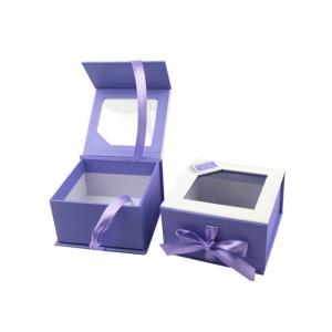 China Recyclable Magnetic Gift Box UV Coating Purple Paper Small Packaging Boxes supplier