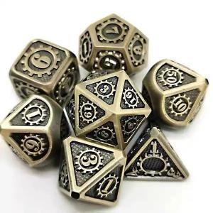 Colorful Gear Solid Metal Dice Set Board Game Kuusu DND RPG