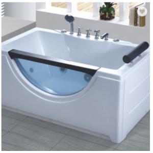 Oval Sanitary Bathtub Freestanding Bubble Massage Bathtub Built In Overflow