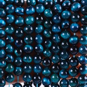 8mm Lake Blue Tiger's Eye Gemstone Healing Crystal Stone Beads For Jewelry Making
