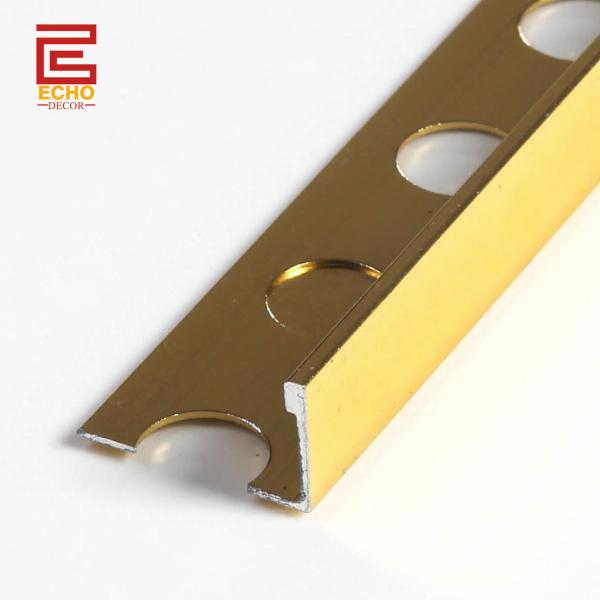 Revestimiento de azulejos de borde de oro de latón 8 mm Revestimiento de azulejos de aluminio cepillado para paredes y pisos de la casa
