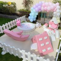 China Soft Play Equipment Package Indoor Playground Rental Pink And White Kids Play Party on sale