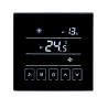 China Black Touch Screen Digital Room Thermostat IP20 NTC Sensor 86*86*14mm Size wholesale