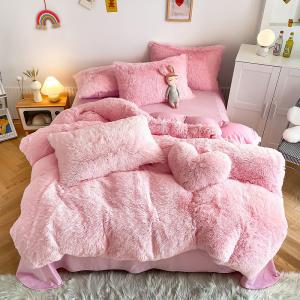 Thick Coral Velvet Bed Sheet Set Luxury Designer Comforter Sets for Winter Protection