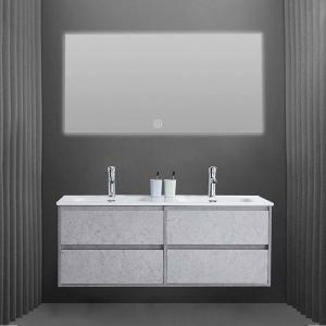 2 Sinks 120cm Mirrored Bathroom Vanity With Sink Wall Mounted