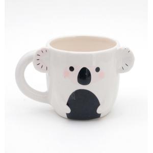 Custom logo ceramic cute 3d animal face shaped coffee mugs