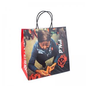 8 Color Flexo Printing 100gsm Recycle Paper Bags For Grocery Shopping