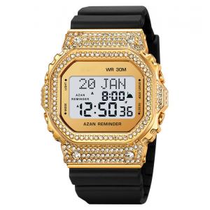 2052 Multifunctional Prayer Muslim Digital Azan Watch Luxury Reloj De Hombre Sport Watch for Men