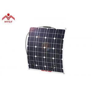 Low Iron Semi Flexible Solar Panel 50 Watt Waterproof Junction Box Tempered Glass