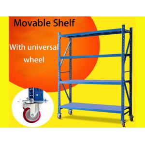 China Light Duty Warehouse Storage Shelves Movable Shelving Units With Universal Wheel / Brake supplier