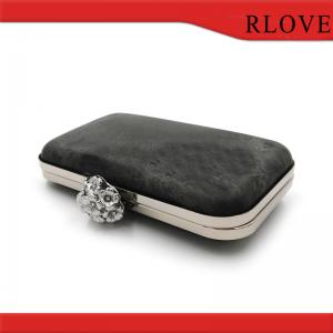 China Rectangle shape plastic box clutch purse bag metal frame with light gold supplier