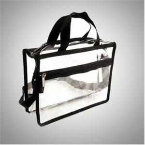 Recyclable Transparent Pvc Zipper Bag / Travel Storage Bags With Handle