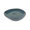 10.5“ Ceramic Dinner Plates Organic Shaped With Blue Reactive Color