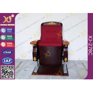 China Antique Solid Wood Auditorium Chairs With Solid Wood Armrest And Cup Holder wholesale