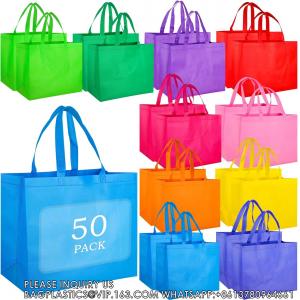 Reusable Grocery Shopping Bags - Non-Woven Tote Grocery Bags, Retail Bags, Party Favor Bags Gift Bags with Handles