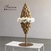China Luxury New Gold Metal Pole Stand For Wedding Centerpieces on sale