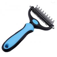 China Red Blue Pet Hair Brush Remover Double Side Pet Dematting Comb Hair Removal on sale