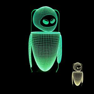 La noche de Eva Wali 3D de la película del robot enciende palabras de encargo coloridas del logotipo de la imagen firma la lámpara de mesa ambiente de los regalos visuales de las luces del LED