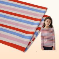 China Low Shrinkage Jersey Cotton T Shirt Fabric Yarn Dye Long Sleeved Shirt Fabric on sale