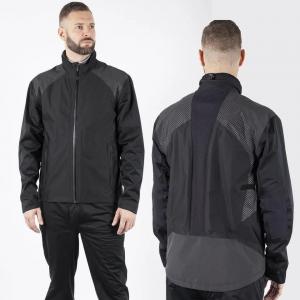                  Custom Utility Golf Waterproof Jacket Outwear Coat Waterproof Rain Suits OEM Pockets Black Nylon Softshell Jacket for Men             