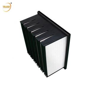 China ABS Plastic Frame Microfine Glass Media 24x24x12 V Bank Filter HEPA Air Filter supplier