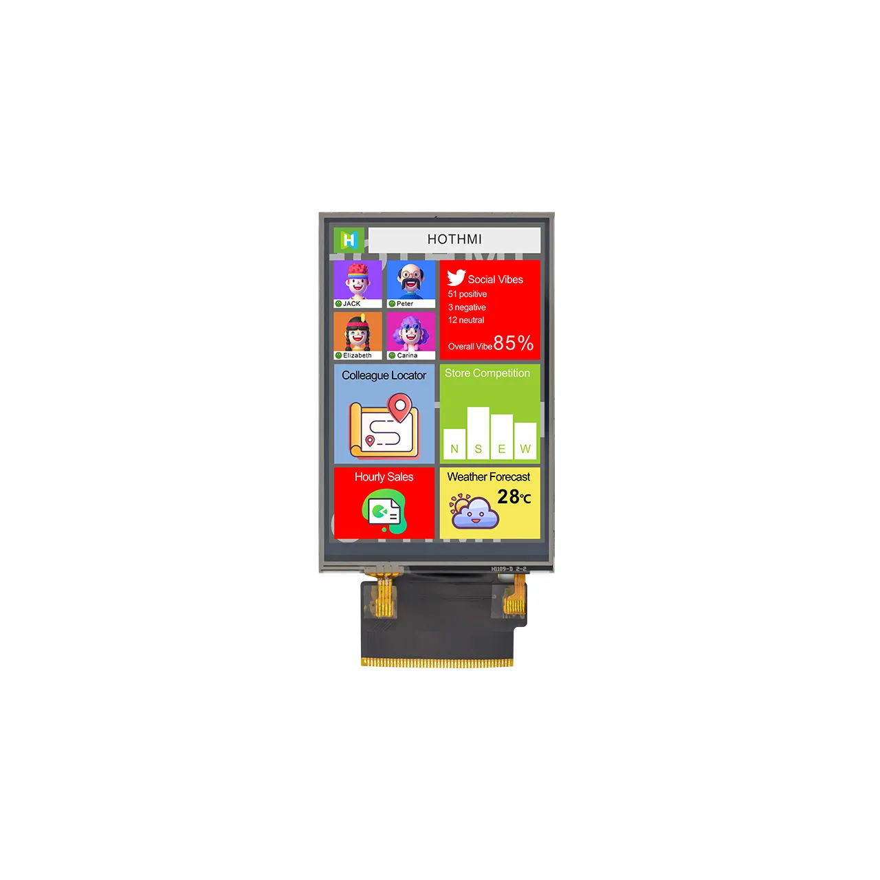 China 3.5 inch Resisitive Touch TFT LCD Display With ST7265 Controller wholesale