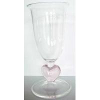 China Stemware en verre d'art de coeur de gobelets de verre soufflé de main de vin for sale