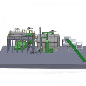 China Automatic feeding and vacuum discharging waste tyre/ plastic pyrolysis to fuel oil machine supplier