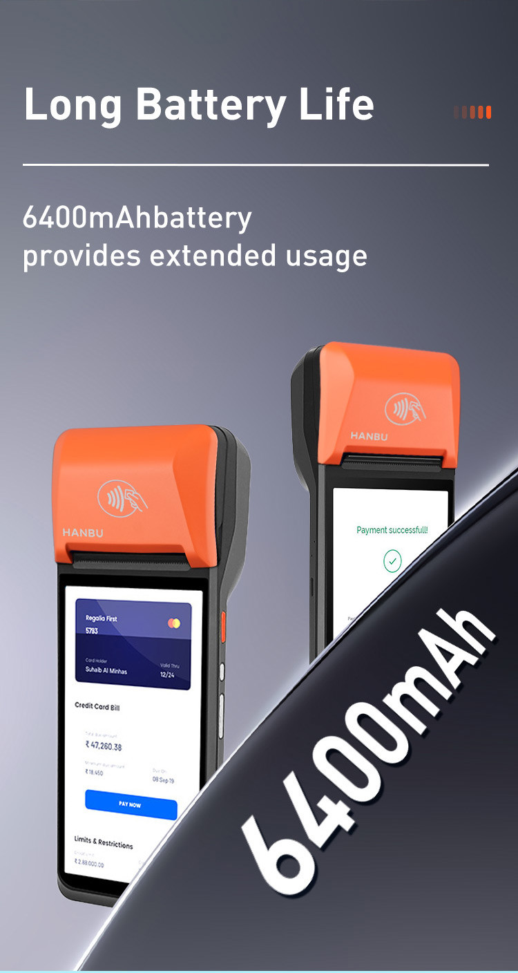 China Terminal POS con resolución 720*1440 IPS con soporte para varios idiomas 8-Core * 2.0GHz CPU Terminal POS Android con impresora supplier