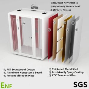 China Cabine de bureau insonorisée avec isolation phonique élevée, éclairage LED et ventilation intégrée pour un espace de travail optimal wholesale