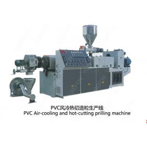 China Conical Twin Screw PVC Plastic Scrap / Flakes Pelletizing Recycling Machine Hot Cutting supplier